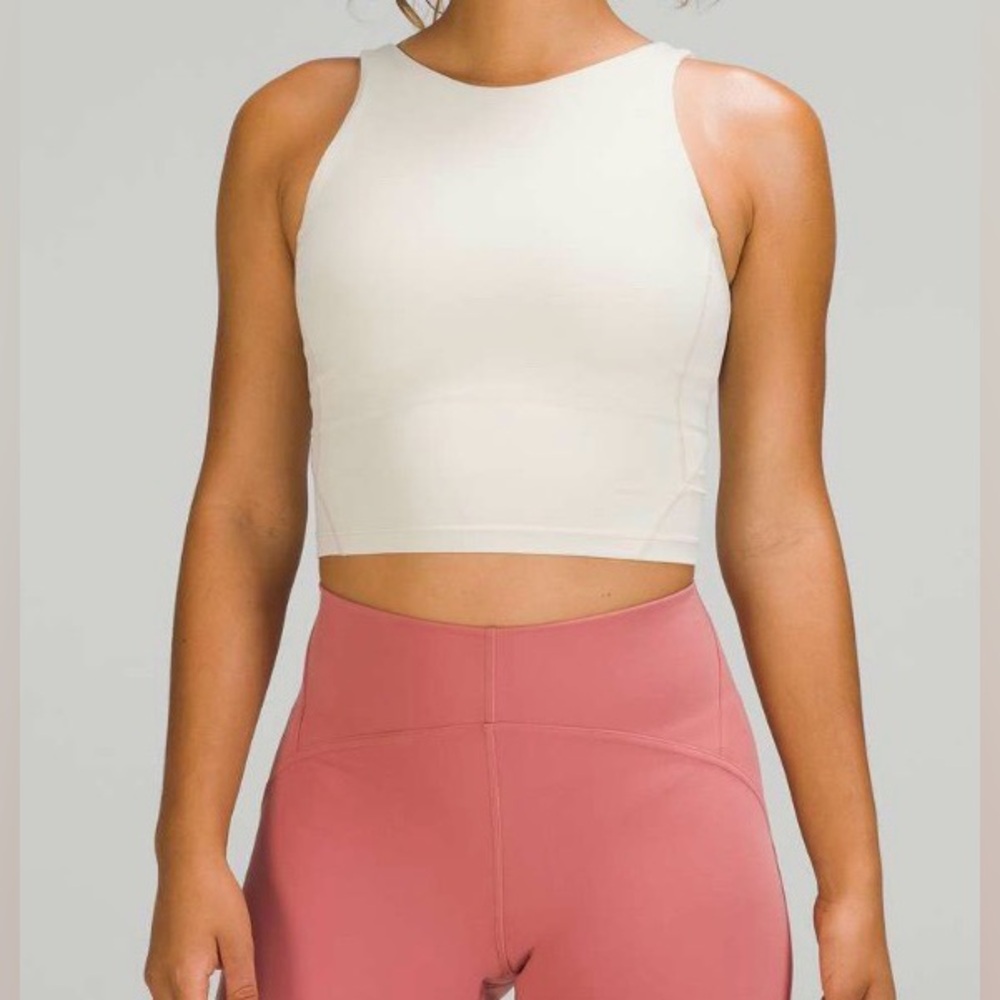 lululemon athletica Cream High-Neck Cropped Tank